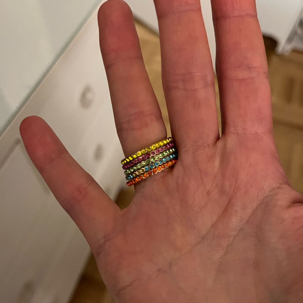 Colorful Stacking Rings Set - Picture 3 of 4